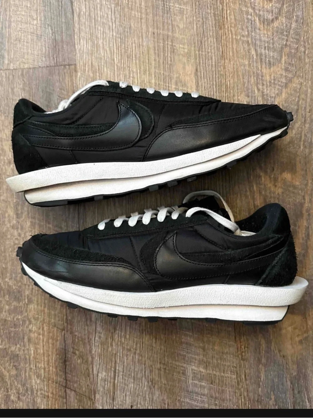 Sacai x Nike LDWaffle Black Nylon White
